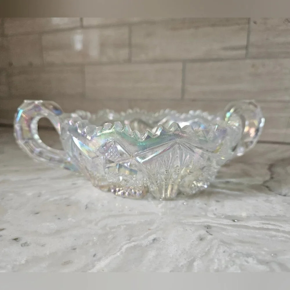Vintage Carnival Rainbow Candy  Dish with Handles